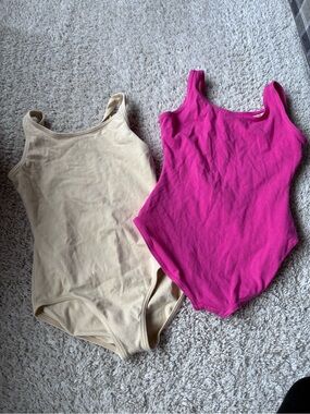 Girls Pink and Pale Yellow Capezio leotards